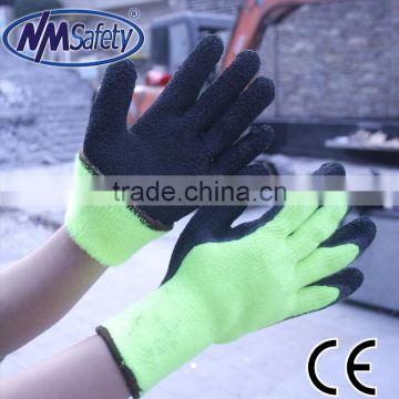 NMSAFETY 7 gauge heavy thermal latex coated winter use glove industry safety glove