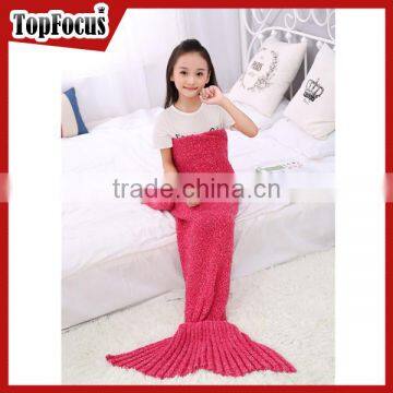 Bulk Wholesale Hotsale Acrylic Children Blankets Mermaid Tail Blanket