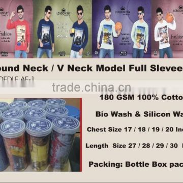 Round Neck & V Neck Full Sleeve T-Shirts