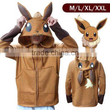 Yellow Solid Pokemon Printed Costume l Zip Totoro Hoodie Sweatshirt