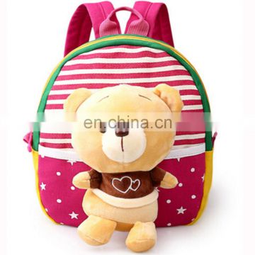 Fushcia Soft Felt Bear Baby Backpack Cartoon