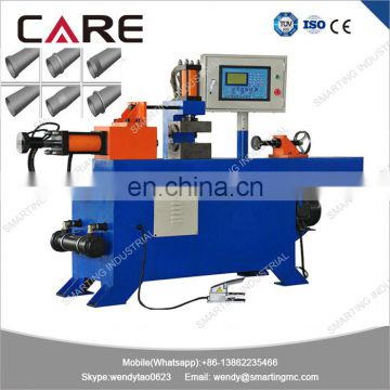 Single head hydraulic tube end shaping process for construction tube reducing