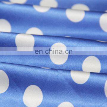 high quality 50d*75d polka dot printed stretch satin fabric for dress