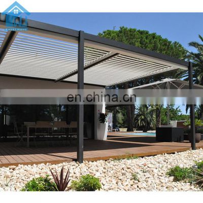 Customizable vergola opening roof sun louver motorised arbours pergola metal
