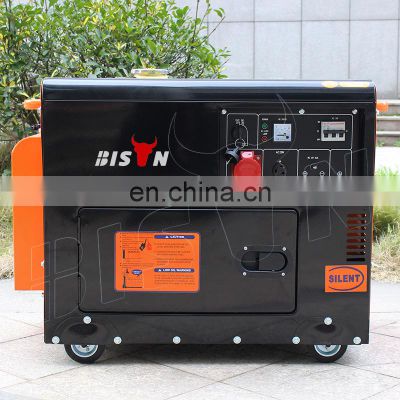Bison China Generator 7Kva Silent 3Phase Electric Portable Generators 220V 380V Diesel Generator Power 7Kva