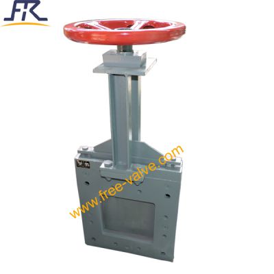 2PC body wafer type ductile iron square flange manual knife gate valve