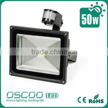 China Oscoo Hot-sale IP65 Die Casting Aluminium CE&Rohs 50 Watt IR Sensor LED Flood Light with Meanwell Driver & Epistar Chip