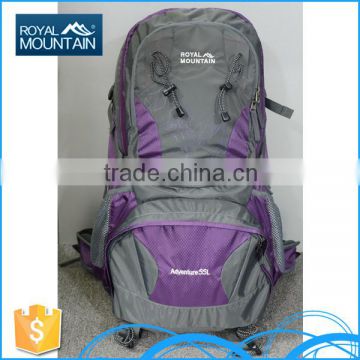 New design factory price wholesale polyestor outdoor OEM travel bags 8252b 55L refresh hiking backpack with great price