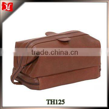 European style men travel wash bag genuine leather wash bag