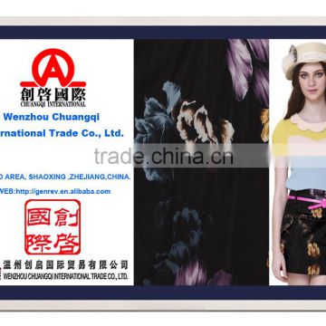 china digital printting fashion flowers jesrey knit spandex fabrics for girl dress