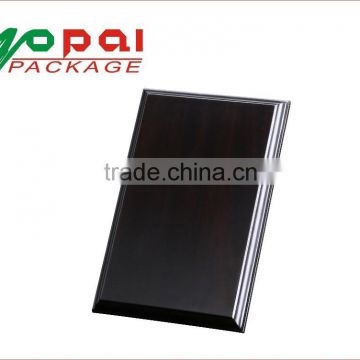 Nut-brown MDF wooden plaque with metal sheet, made in China