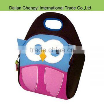 Cute animal shaped funny children insulated neoprene lunch bag