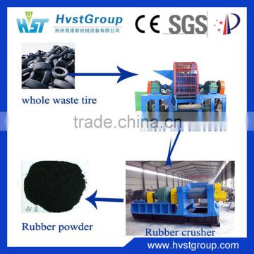 Waste tire shredder machine in tyre recycling plant