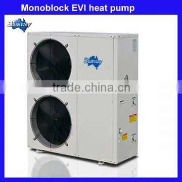 Low temperature heat pump water heater for central heating