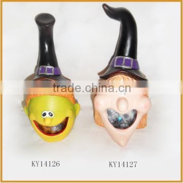 hot sale ceramic witch tealight holder for hawlloween decoration