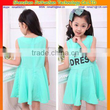 high quality green girls dresses 4 years factory