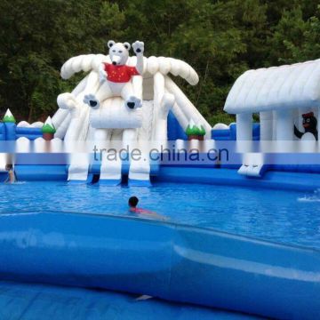 2016 top sale Ice World inflatable bounce castle bouncer and slide combo
