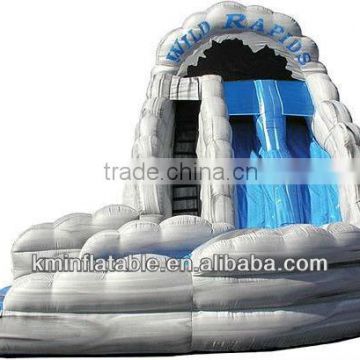 marble inflatablw water slide with pool
