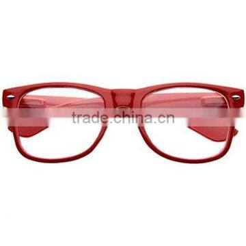 Red Nerd geek glasses with clear lenses