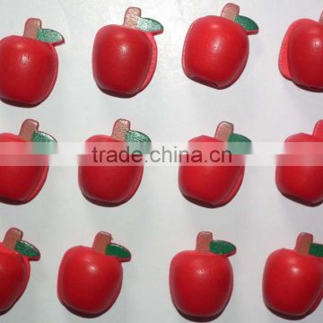 Wooden apple shaped fridge magnet sticker for decoration in home or garden