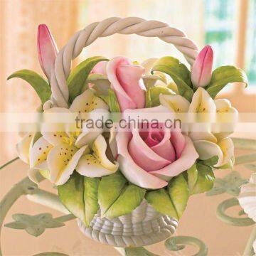 Ceramic handmade flower basket