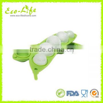 Lovely 5 cavities Silicone Bean Ice Ball Maker Tray, Silicone Round Ice Cube Tray with Cover