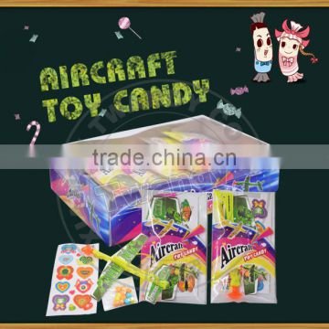 Plastic aircraft toy with hard candy