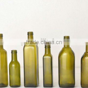dark green glass olive oil glass bottles with aluminium lids