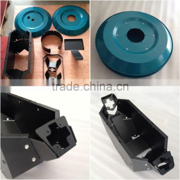 Green Epoxy Powder Coated Galvanized Sheet Metal Spinning Parts for Machine Crust Shell