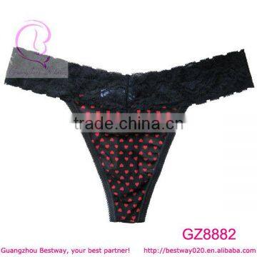 Cute girls thongs with black lace