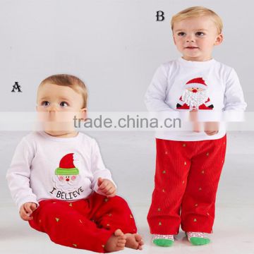 Two Styles Cotton Santa Claus Christmas Baby Boy Clothing Set