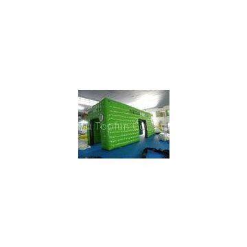 Green Square Inflatable Event Tent with 0.6mm - 0.9mm PVC Tarpaulin , Waterproof and Fire Resistant