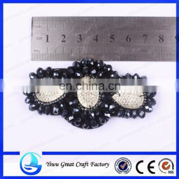 Manufacturers selling fashion plastic shoes black butterfly type shoes flower nail bead handmade beaded shoe accessories