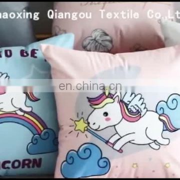 Cute Animal printed velvet cushion cover throw pillow case