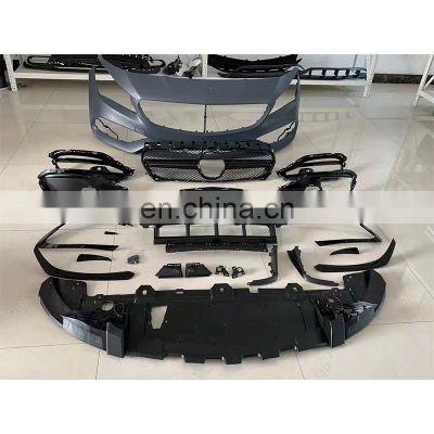 ABS PP material of front/rear bumper assembly side skirt for Mercedes Benz CLA W117 modified to CLA45 AMG style
