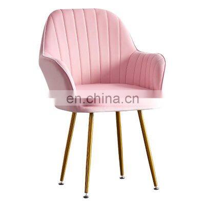 living room furniture wholesale hot selling cheap modern soft mat dining chair with gold plated leg and velvet seat