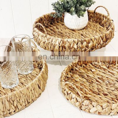 Vietnam Woven Water Hyacinth Serving Tray Best Seller Decorative tray, coffee tray, fruit tray Wholesale