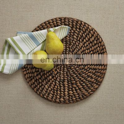 Braided Hyacinth Round Placemat Set Natural Woven Wall basket decor basket wholesale made in Vietnam