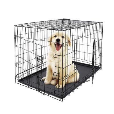 Wholesale Foldable Dog Cage White Custom Double Doors Dog Crate