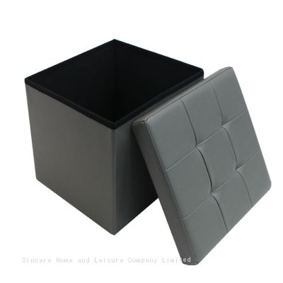 Foldable storage ottoman - Grey