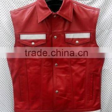 Leather vests in different colors