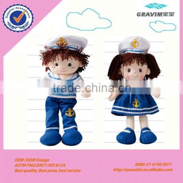 navy girl and boy doll toy