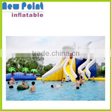 Creative inflatable water park for adult playing in the sea,water slide parks