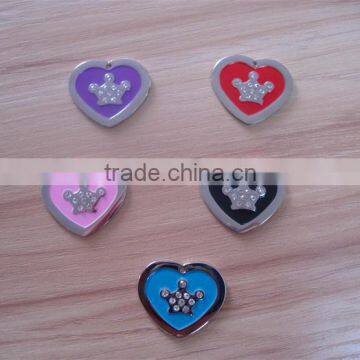 Crown Logo Heart Shape Pet Tag for Kids