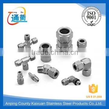 304 or 316 stainless steel union swagelok compression fitting union