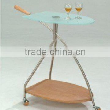 Serving Trolley/ Unique Tempered Wood Serving Trolley