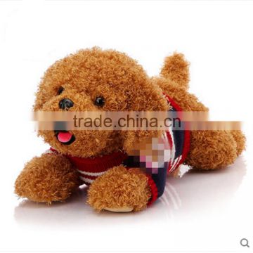 Cute Grovelling Soft Plush Animals Dog Toy With Sweater