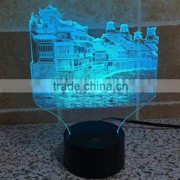 China Ancient City Shape 3D LED Lamp