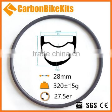 EC650-28 CarbonBikeKits 27.5er Carbon Offset MTB Rims Asymmetric Carbon Rim 340g