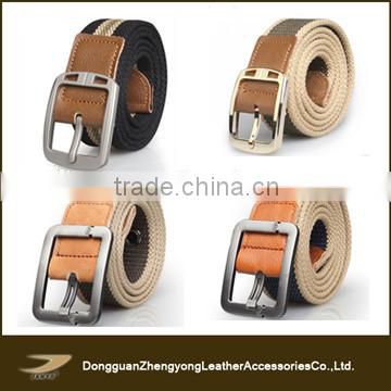 Top sale elastic custom military canvas belt with pin buckle